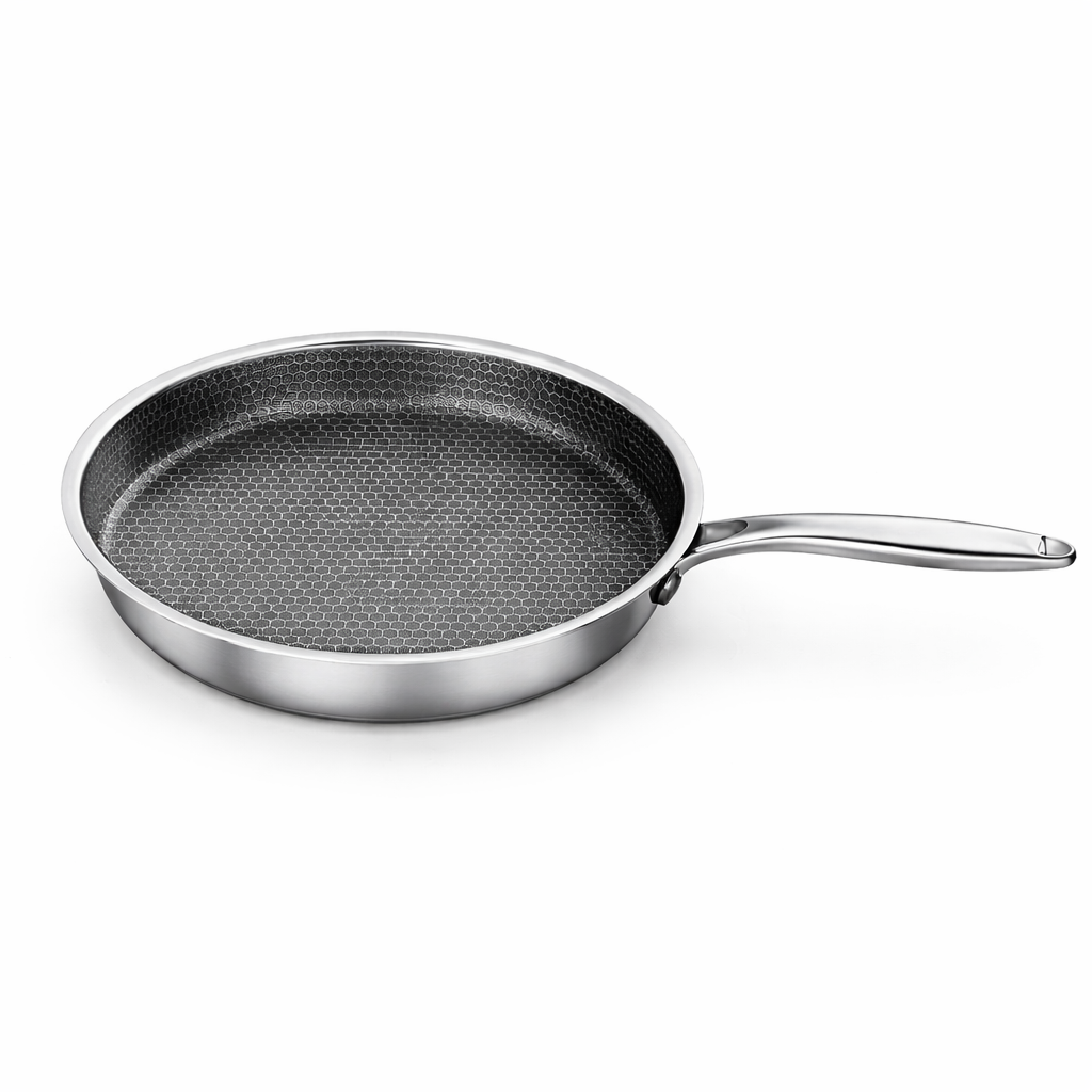 Kitchen4you | Honingraat Koekenpan RVS Inductie  | BPA - PFAS Vrij | Alle Warmtebronnen