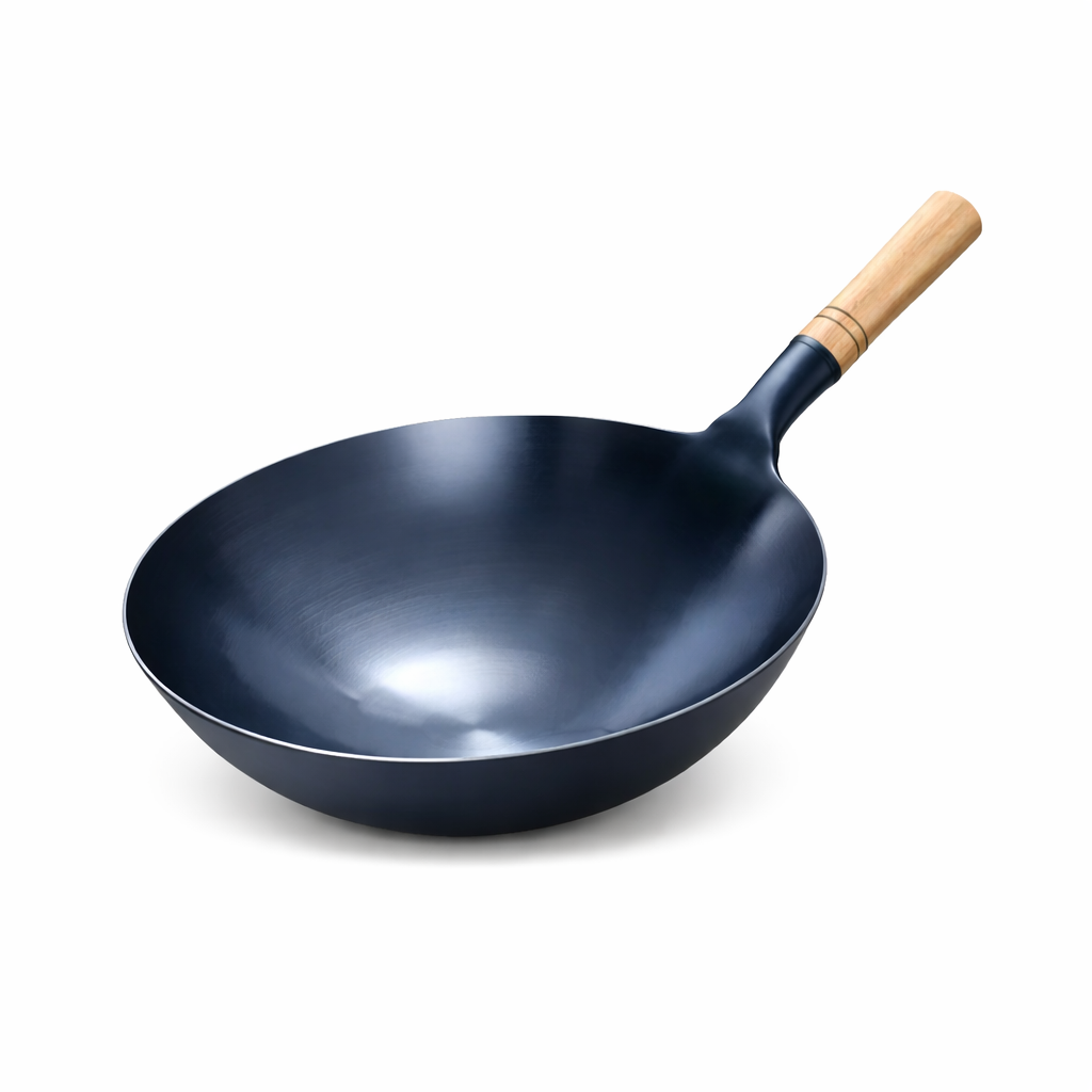 Kitchen4you | Gietijzeren Wokpan Houten Handvat