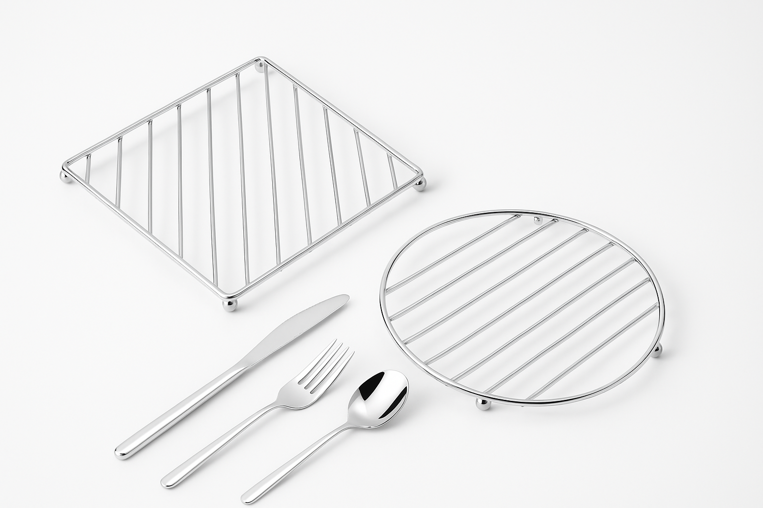 Kitchen4you | Roestvrij Stalen Onderzetters Set