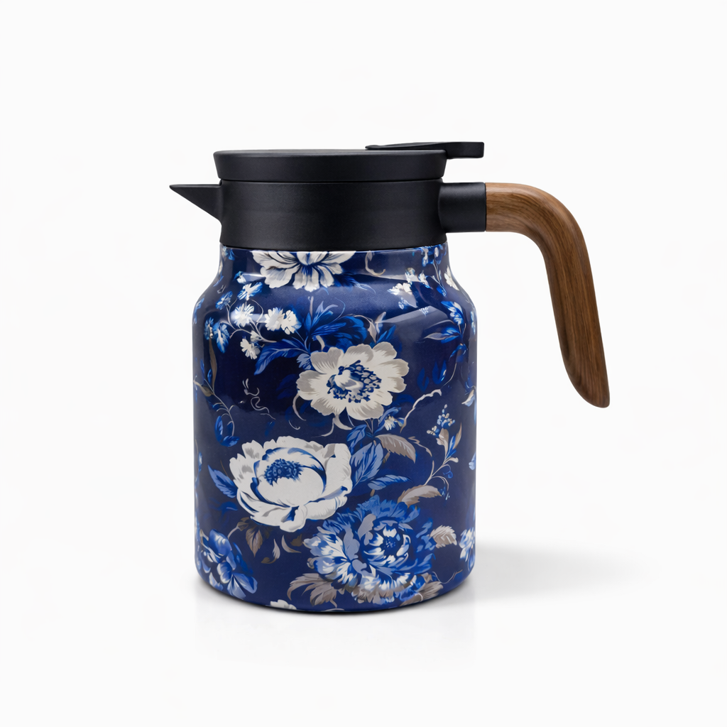 Kitchen4you | Theepot RVS Dubbelwandig Bloemenprint