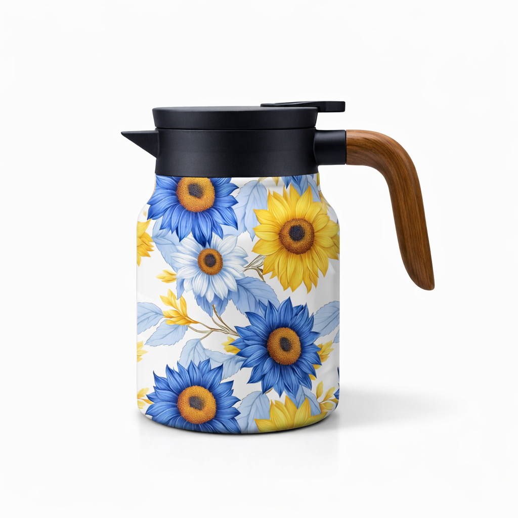 Kitchen4you | Theepot RVS Dubbelwandig Bloemenprint