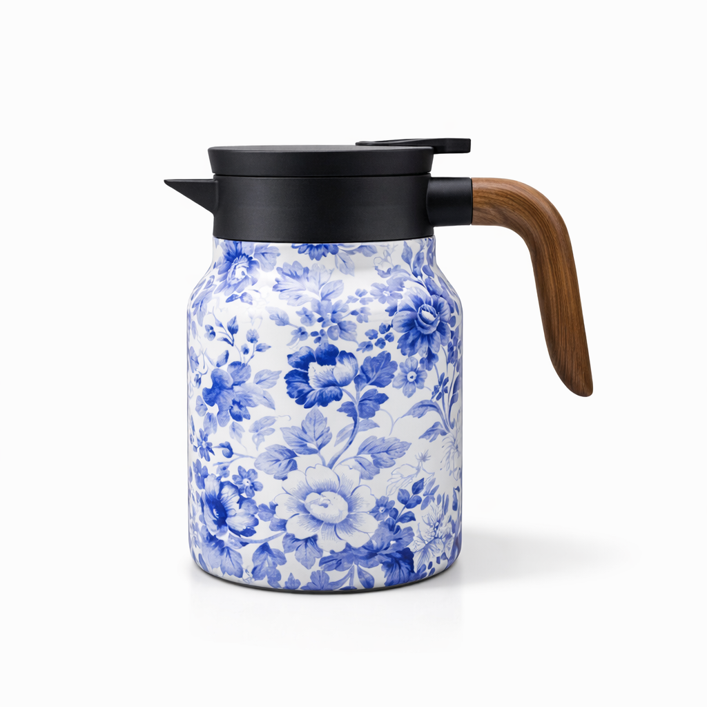 Kitchen4you | Theepot RVS Dubbelwandig Bloemenprint