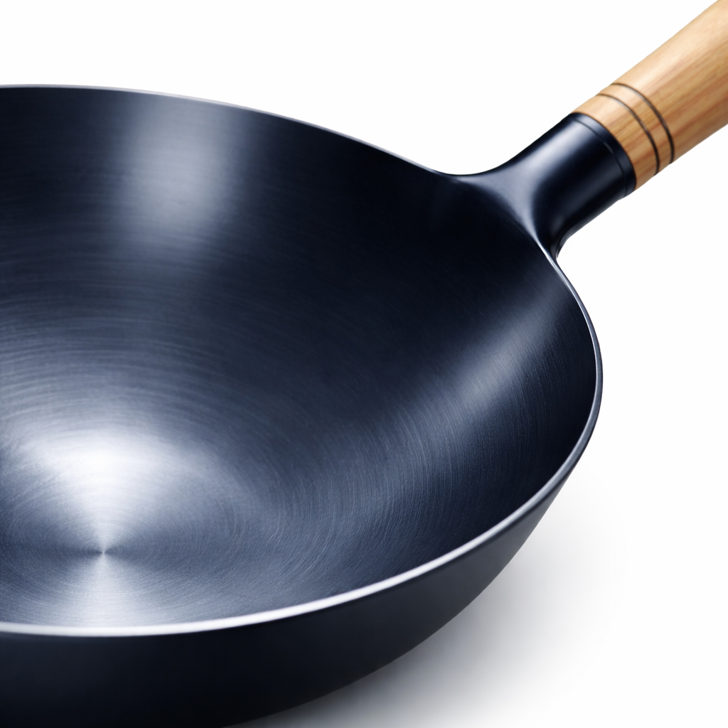 Kitchen4you | Gietijzeren Wokpan Houten Handvat