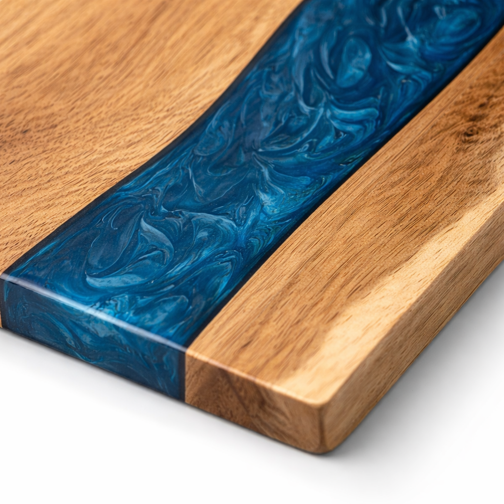 Houten Snijplank met Epoxy Inzet | Handgemaakt Design