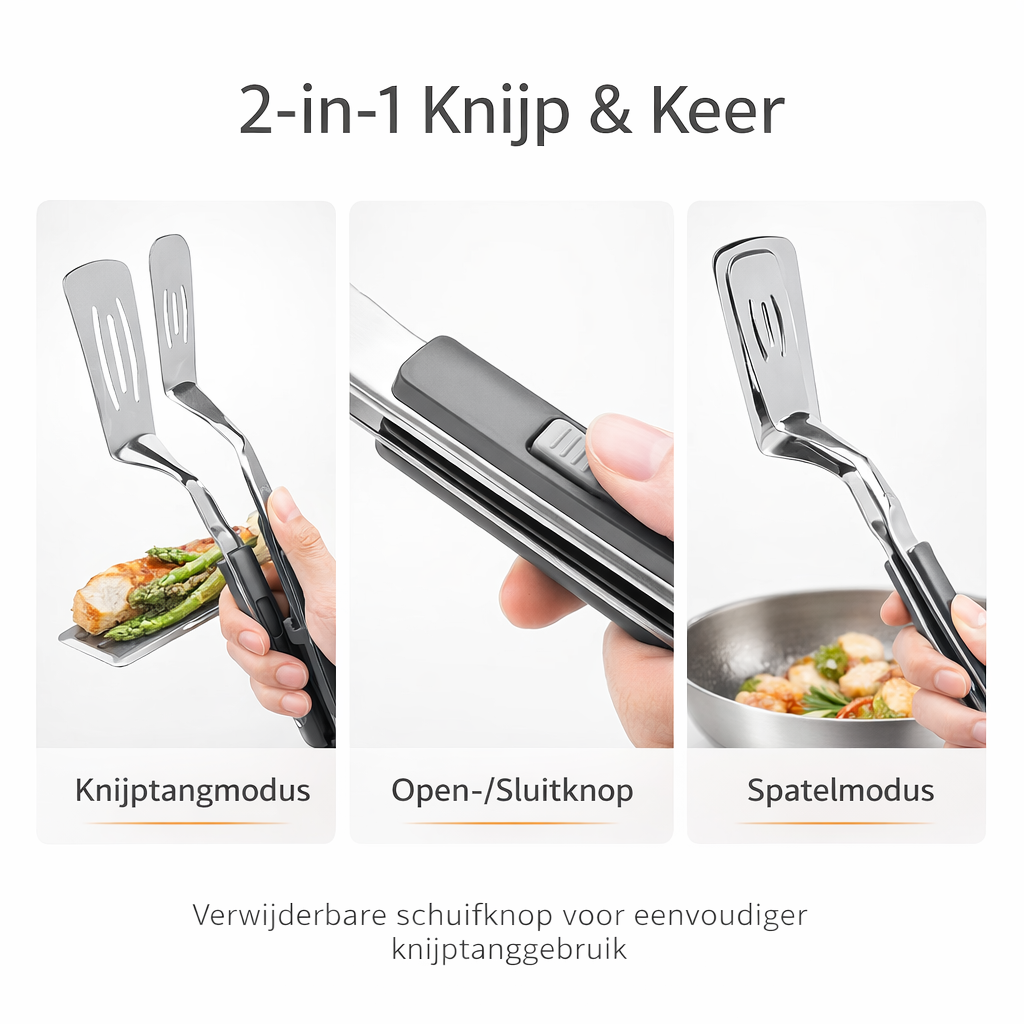 Grip en flip 2 in 1 BBQ tang