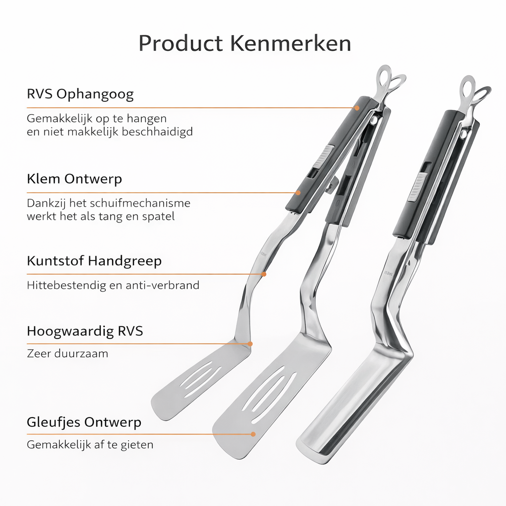 Grip en flip 2 in 1 BBQ tang