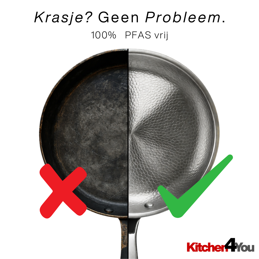 Titanium Koekenpan | Gehamerd Design | Geschikt voor Inductie | Vaatwasserbestendig | Kitchen4You