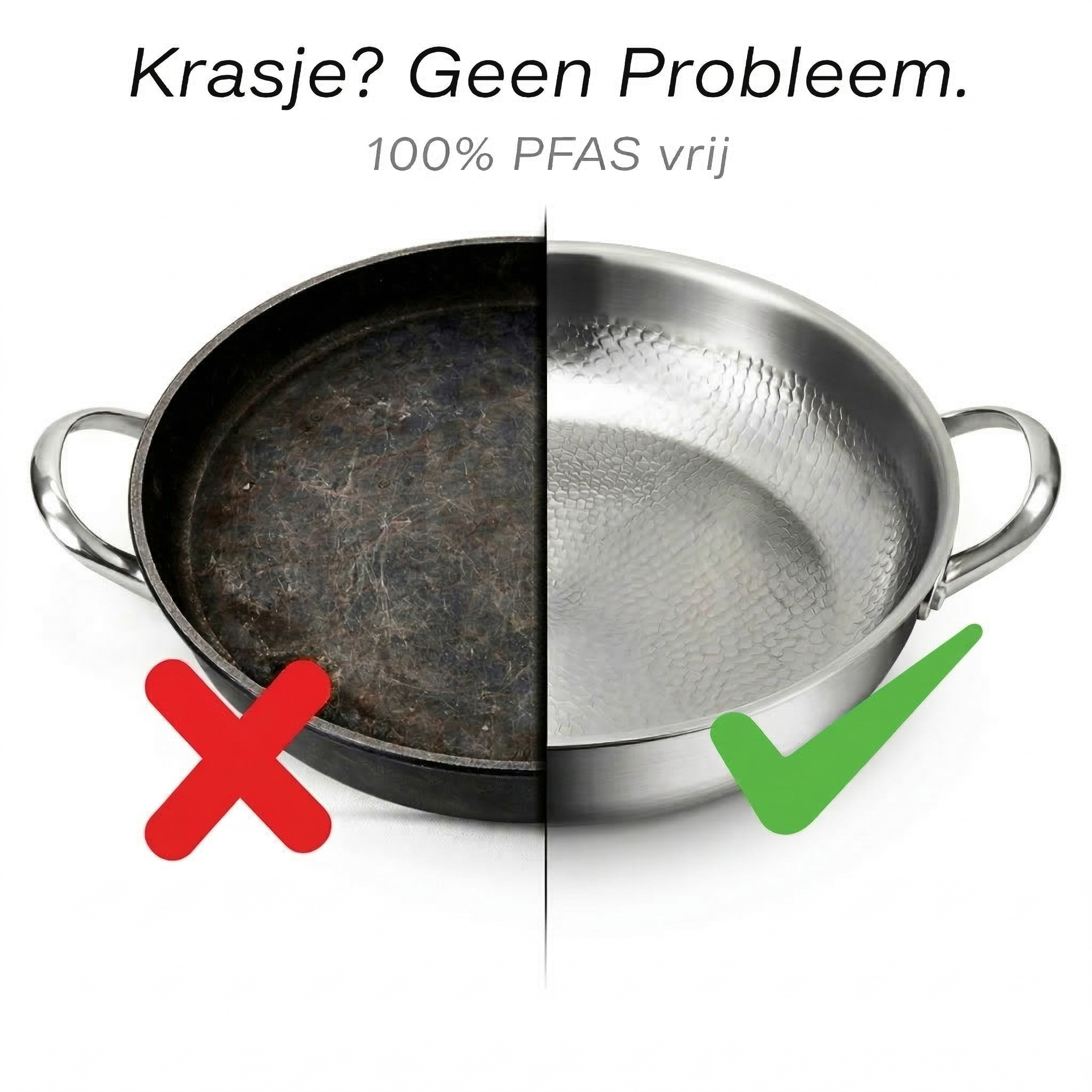 Sautépan Tweegreeps Roestvrij Staal | Kitchen4You